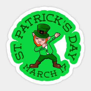 happy st patricks day redhead dabbing leprechaun Sticker